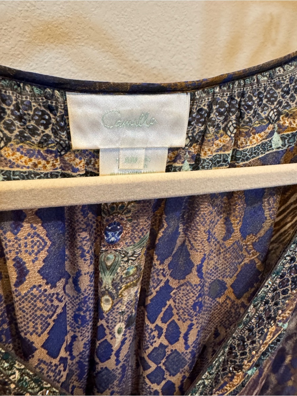 $399 CAMILLA Animalia Silk Lace-Up Blouse! Sz XXL - Picture 9 of 9
